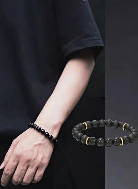 8mm Beaded Bracelet For Men Vintage Gift Party