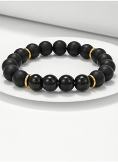 Generic 8mm Beaded Bracelet For Men Vintage Gift Party  - Image 3