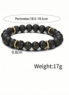 Generic 8mm Beaded Bracelet For Men Vintage Gift Party  - Image 4