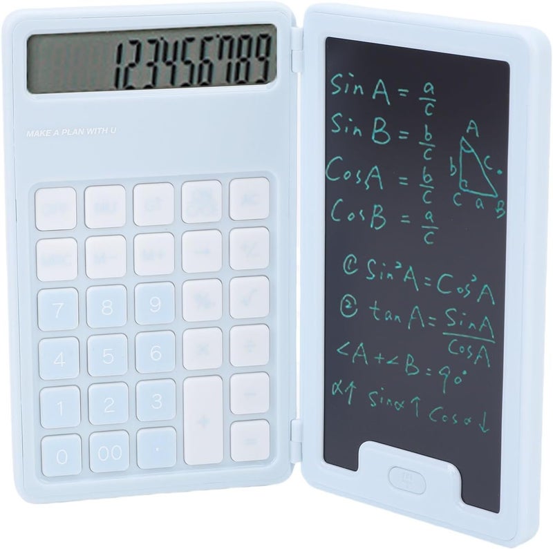 Eujgoov Handwritten Calculator, LCD Screen Notepad with Stylus for Business School Home Office, Foldable Design No Blue Light Display - Image 2