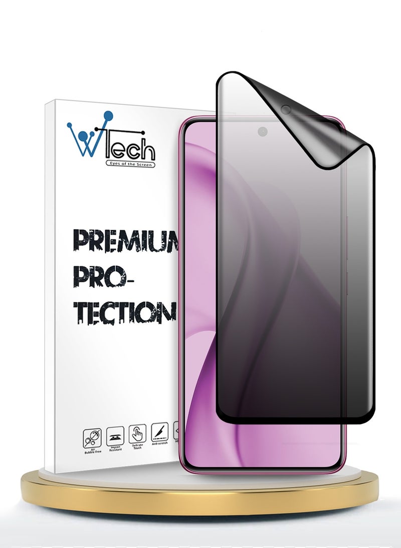 Wtech vivo V60e 5G 2025 Premium Nano Ceramic Privacy Full Glue Full Cover Matte Flexible Screen Protector (MSCNMP) - Clear/Black - Image 1