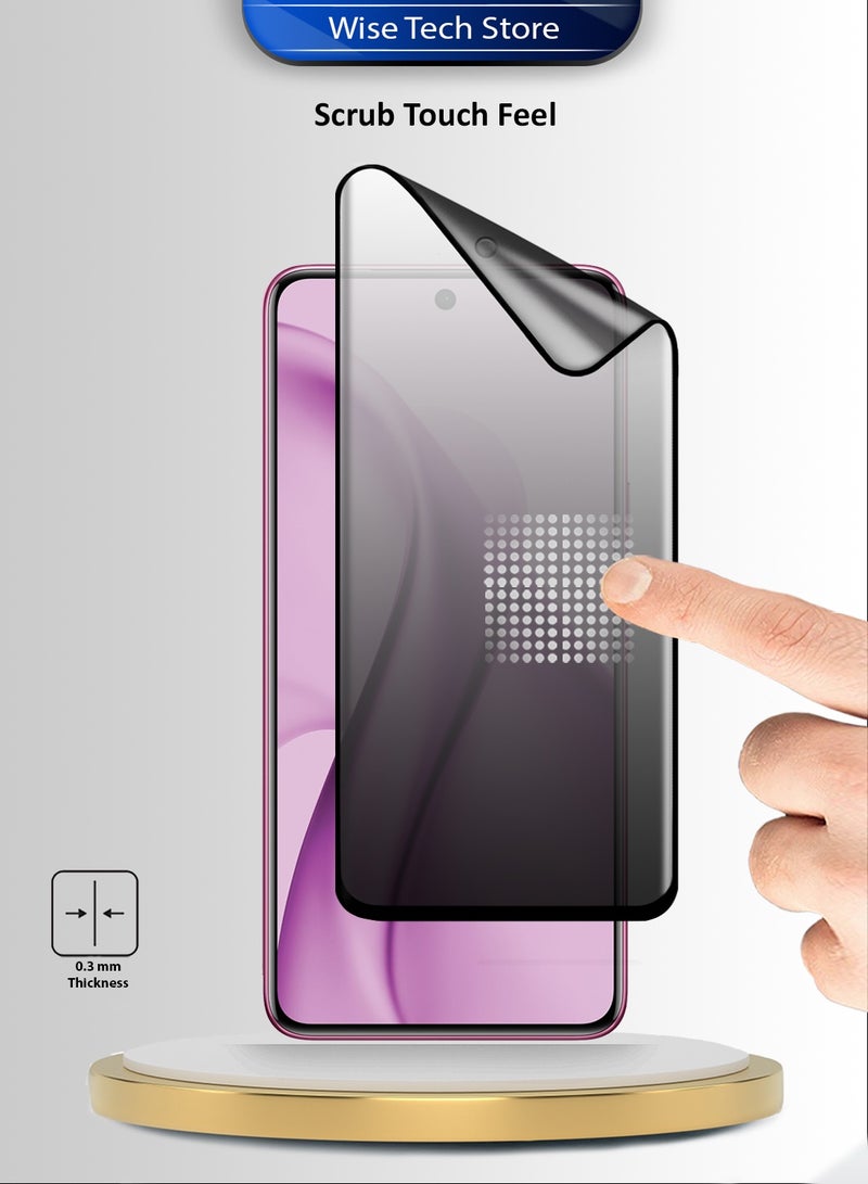 Wtech vivo V60e 5G 2025 Premium Nano Ceramic Privacy Full Glue Full Cover Matte Flexible Screen Protector (MSCNMP) - Clear/Black - Image 4