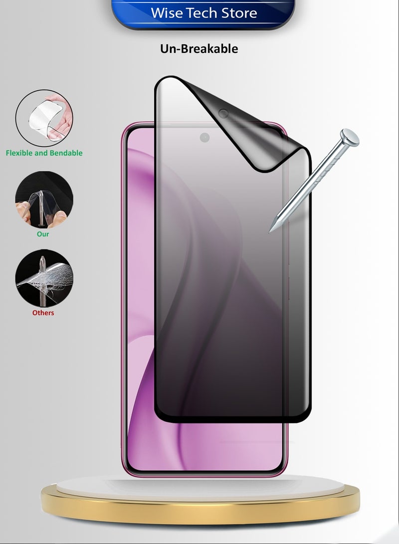 Wtech vivo V60e 5G 2025 Premium Nano Ceramic Privacy Full Glue Full Cover Matte Flexible Screen Protector (MSCNMP) - Clear/Black - Image 3