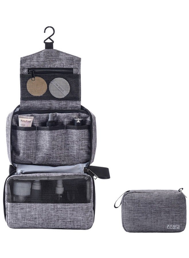 Travel Toiletry Bag with Hanging Hook Large Makeup Organizer, Travel Cosmetic Case for Toiletries,Toiletry Accessories for Men  Women Grey ﻿ - Image 1