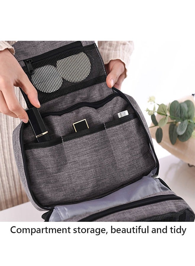 Travel Toiletry Bag with Hanging Hook Large Makeup Organizer, Travel Cosmetic Case for Toiletries,Toiletry Accessories for Men  Women Grey ﻿ - Image 3
