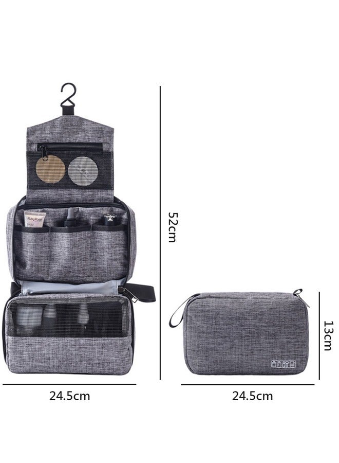 Travel Toiletry Bag with Hanging Hook Large Makeup Organizer, Travel Cosmetic Case for Toiletries,Toiletry Accessories for Men  Women Grey ﻿ - Image 5