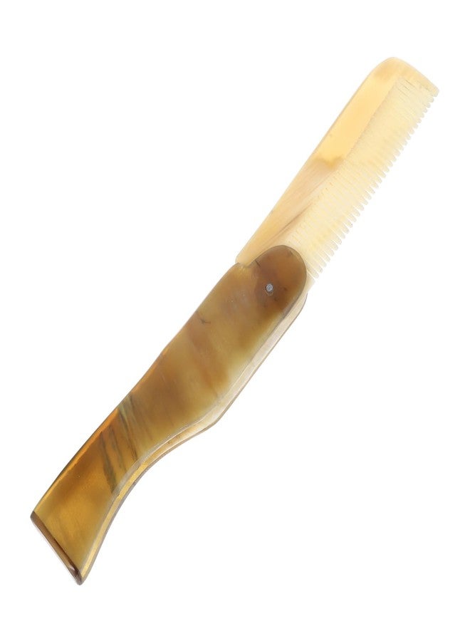 Minkissy Folding Comb Beard Comb Portable Pocket Comb Ox Horn Comb Hair Comb Mustache Comb for Father Husband Boyfriend - Image 1