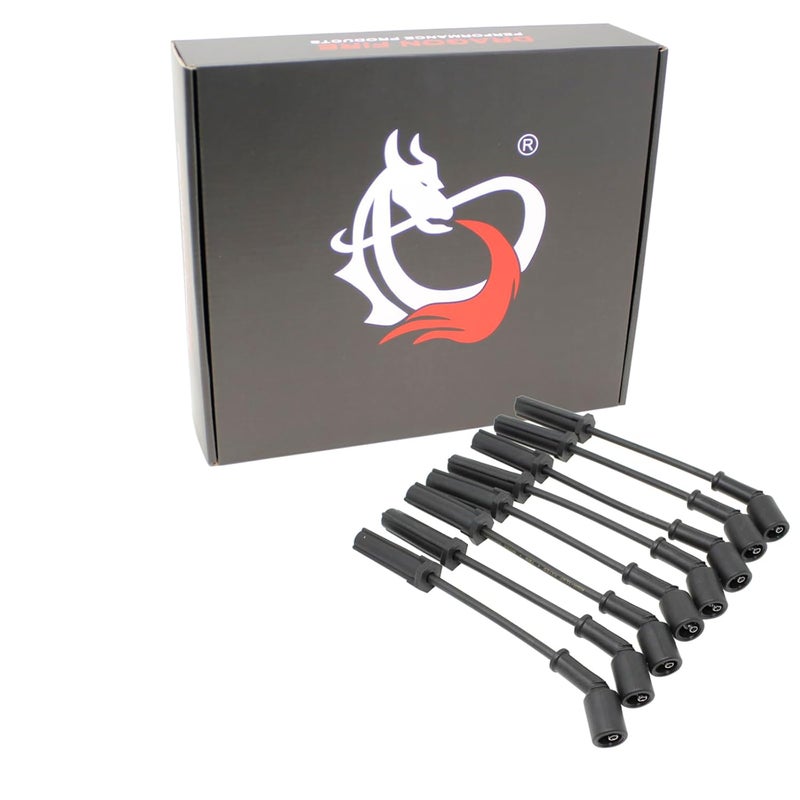 AIP Electronics DRAGON FIRE PERFORMANCE Direct Fit OEM Replacement Spark Plug Wire Set for Chevrolet GMC Cadillac Hummer V8 Engines - Image 1