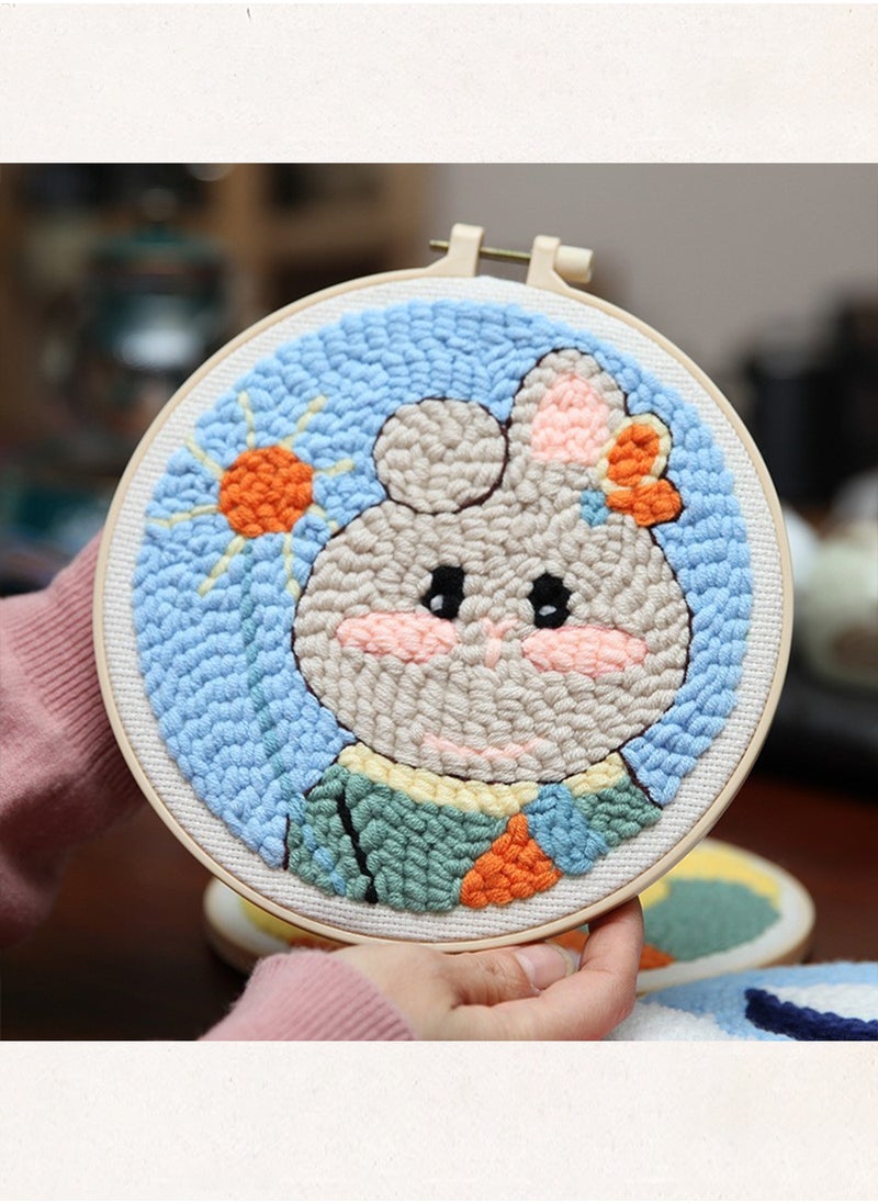 التطريز اليدوي DIY المواد حقيبة التطريز أداة مجموعة الصوف الرسم مجموعات النسيج التطريز الإبر خياطة لكمة القلم مجموعة أداة للحرف اليدوية للمبتدئين