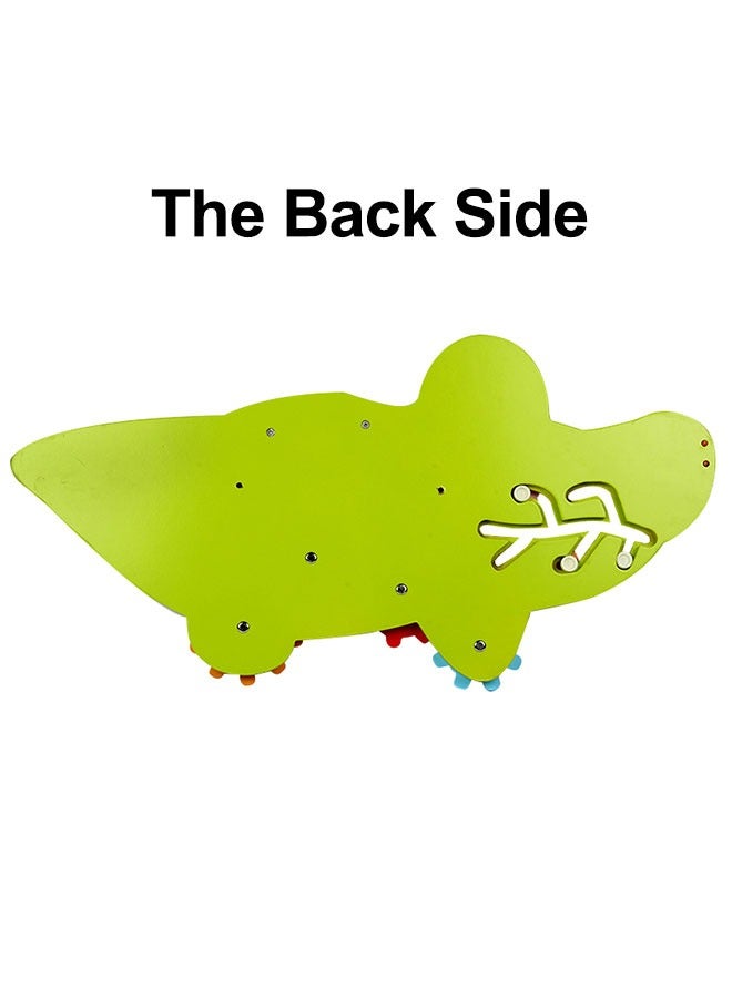 JSAITOYS Decorative Cartoon Crocodile Busy Board Activity Toy Kids Wooden Interactive Wall Mounted Toys - Image 3