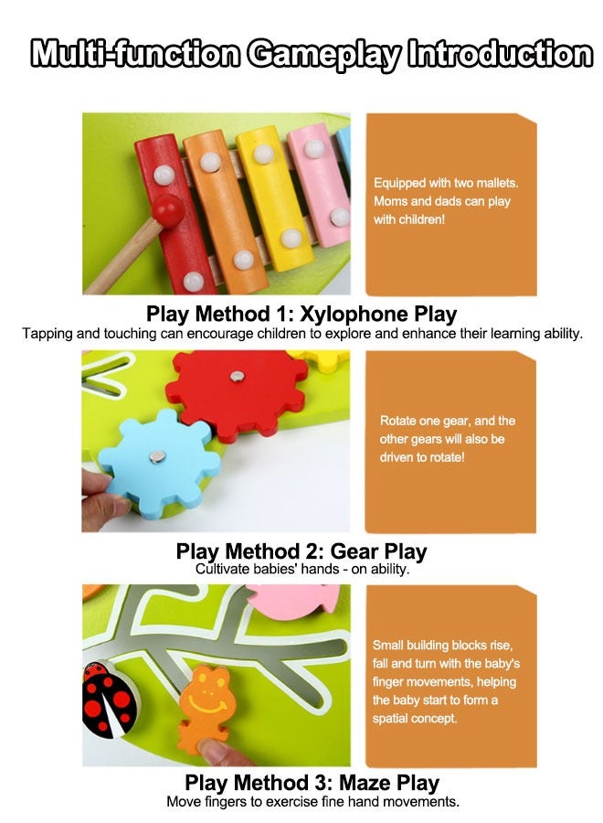 JSAITOYS Decorative Cartoon Crocodile Busy Board Activity Toy Kids Wooden Interactive Wall Mounted Toys - Image 4