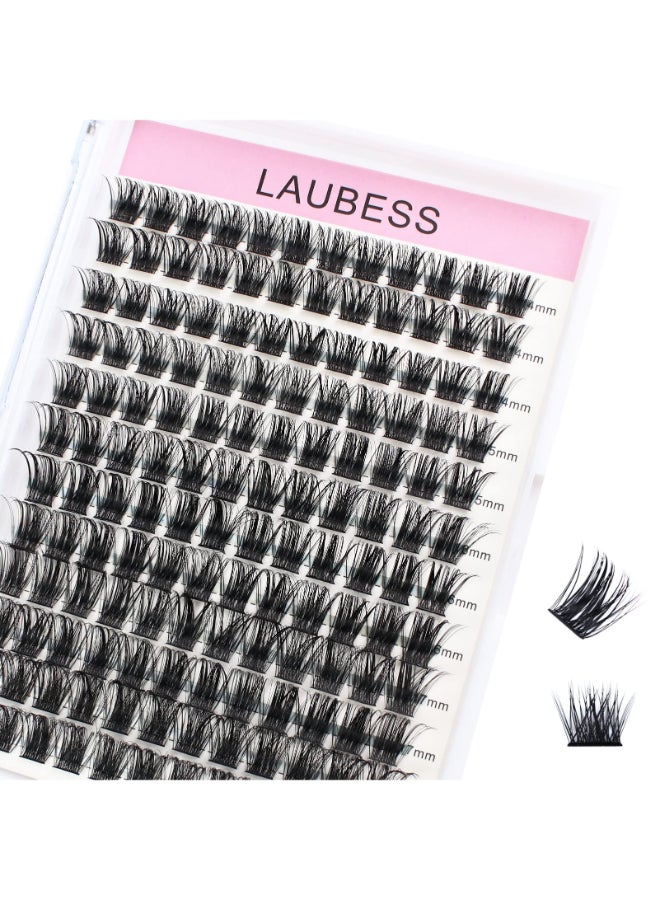 LAUBESS Cluster Lashes 1418mm 144pcs Individual Lashes Volume Eyelash Clusters Mixed Tray DIY Lash Extension Fluffy Cluster Eyelash Extensions Kit Soft Lash Clusters 01007D 1418mm - Image 3
