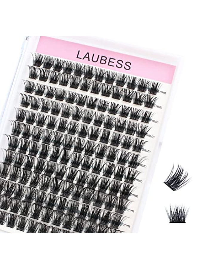 LAUBESS Cluster Lashes 1418mm 144pcs Individual Lashes Volume Eyelash Clusters Mixed Tray DIY Lash Extension Fluffy Cluster Eyelash Extensions Kit Soft Lash Clusters 01007D 1418mm - Image 1
