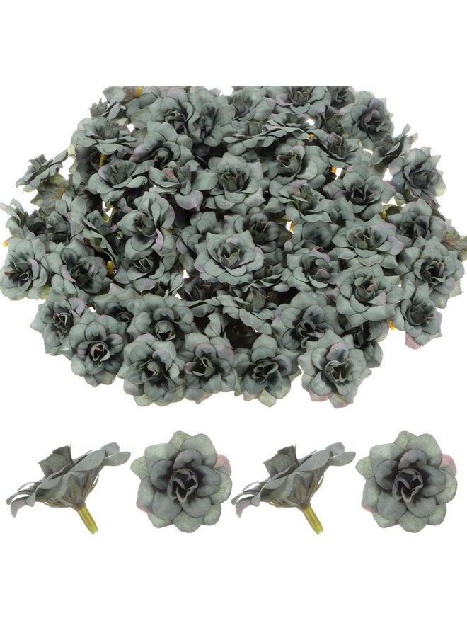 M METERXITY M METERXITY 200-Pack Artificial Roses Heads, Silk Faux Rose Head for Wedding/Bouquet/DIY Crafts/Party Decoration, Fake Bloom Flower Heads Buds [Dark Green]  - Image 1