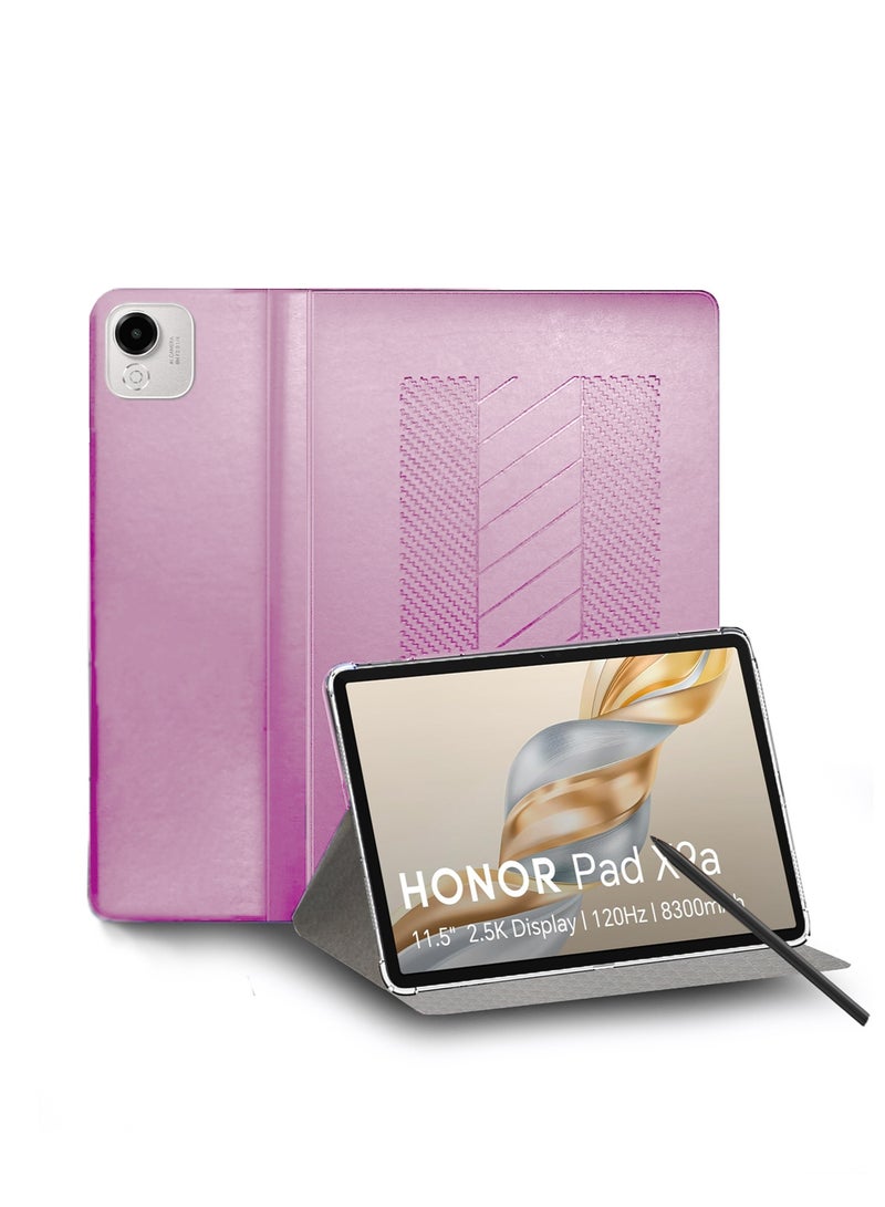 BYTER Honor Pad X9a (11.5 inch) 4G 2025 Classic PU Leather Trifold Stand Flip Case Cover (TCFPSR) - Light Pink - Image 1
