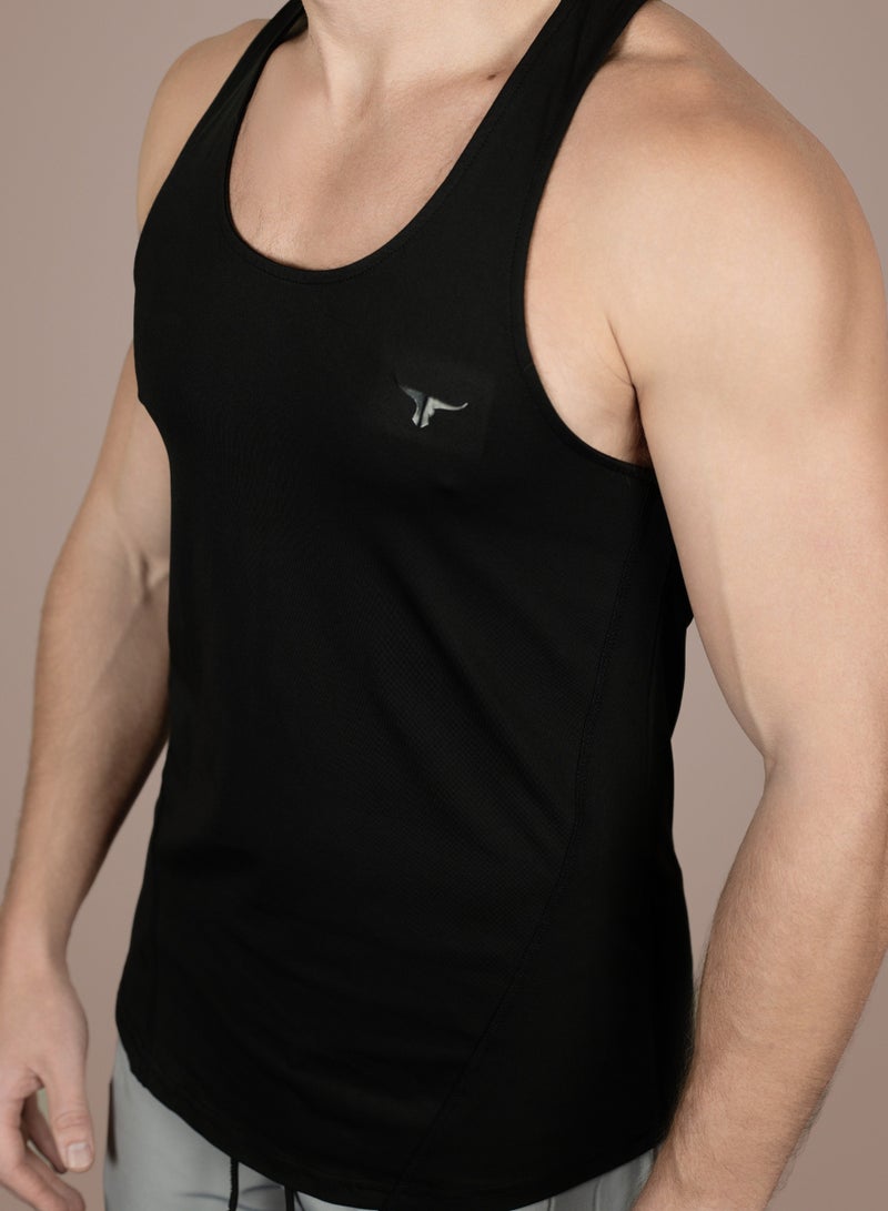 THUGFIT MuscleHustle Men's Slim Fit Tank Top - Black - Image 1