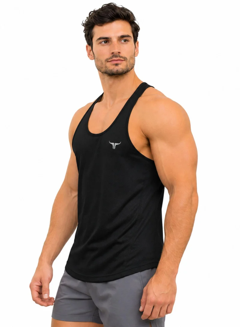 Thugfit THUGFIT MuscleHustle Men's Slim Fit Tank Top - Black