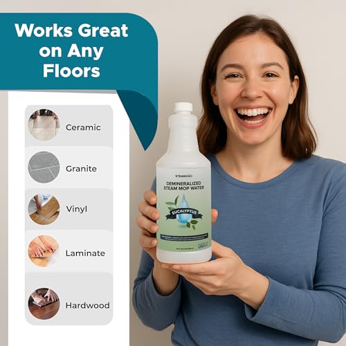 Steam and Go Steam & Go - Demineralized Water for Steam Cleaner, PVC-Free Floor Cleaner Liquid Compatible With Any Steam Mop, Ready-to-Use Multisurface Cleaner, Scented Mop Solution, Eucalyptus Mint, 32 oz - Image 5