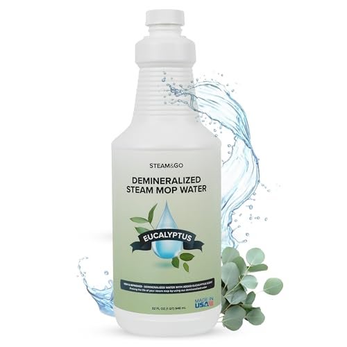 Steam and Go Steam & Go - Demineralized Water for Steam Cleaner, PVC-Free Floor Cleaner Liquid Compatible With Any Steam Mop, Ready-to-Use Multisurface Cleaner, Scented Mop Solution, Eucalyptus Mint, 32 oz - Image 1