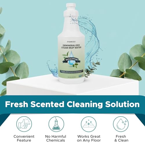 Steam and Go Steam & Go - Demineralized Water for Steam Cleaner, PVC-Free Floor Cleaner Liquid Compatible With Any Steam Mop, Ready-to-Use Multisurface Cleaner, Scented Mop Solution, Eucalyptus Mint, 32 oz - Image 2