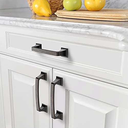 Amerdeco 10 Pack Kitchen Cabinet Handles Oil Rubbed Bronze Cabinet Pulls 3.75 Inch(96mm) Hole Center Cabinet Hardware for Bathroom Drawer Pulls Dresser Pulls AM0002 - Image 3