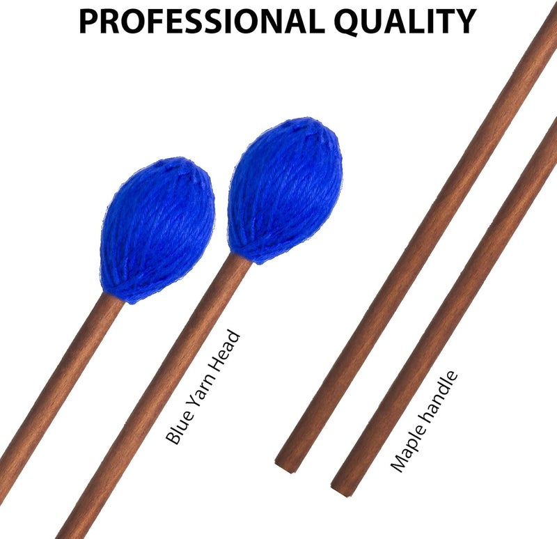 VixxNoxx 2 Pcs Marimba Mallets, Soft Drum Mallets 16.5 Inches with Yarn Heads & Drumsticks Bag, Percussion Accessories for Xylophone, Glockenspiel, Vibraphone, Ideal for Beginners and Music Lovers - Image 4