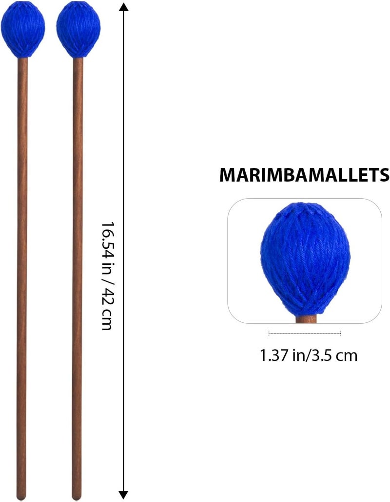 VixxNoxx 2 Pcs Marimba Mallets, Soft Drum Mallets 16.5 Inches with Yarn Heads & Drumsticks Bag, Percussion Accessories for Xylophone, Glockenspiel, Vibraphone, Ideal for Beginners and Music Lovers - Image 3