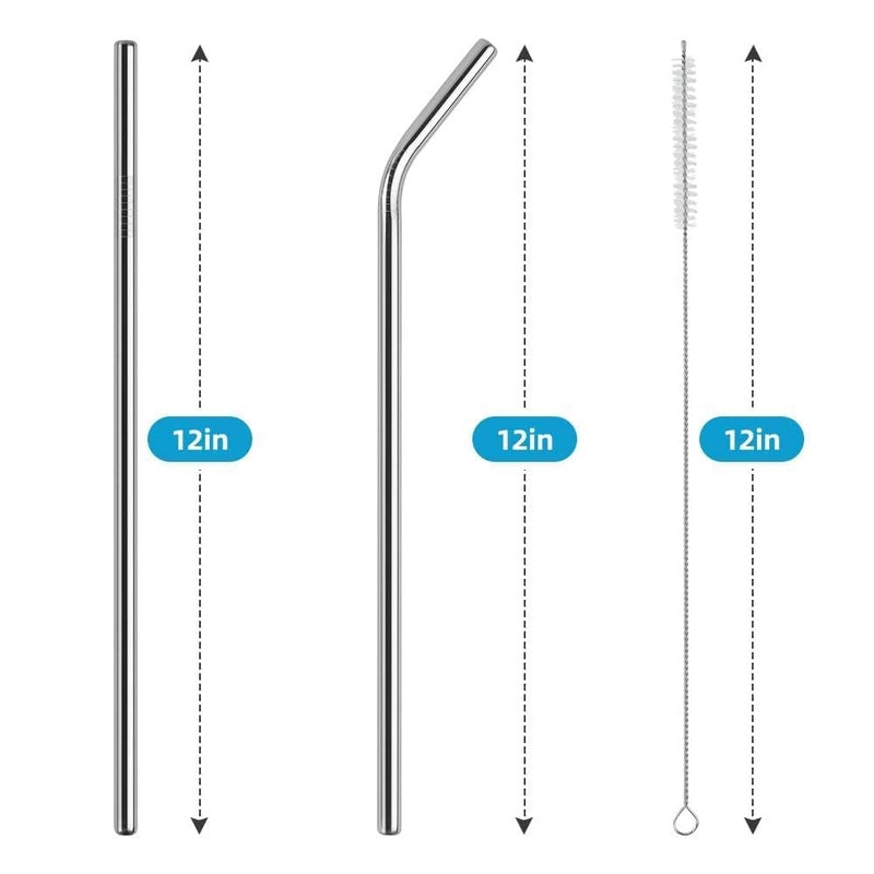 GIGGLE TREE 4 PCS Stainless Steel Replacement Straws for Stanley 40oz Cup, Reusable Compatible with Stanley Adventure Durable Cup Straws with Cleaning Brush - Image 3