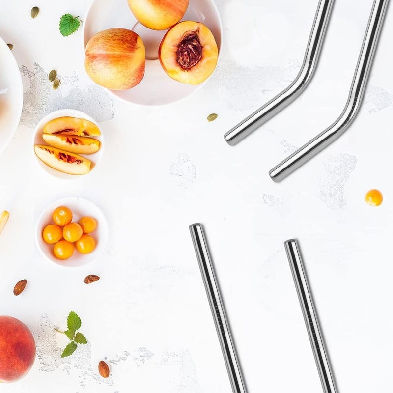 GIGGLE TREE 4 PCS Stainless Steel Replacement Straws for Stanley 40oz Cup, Reusable Compatible with Stanley Adventure Durable Cup Straws with Cleaning Brush - Image 2
