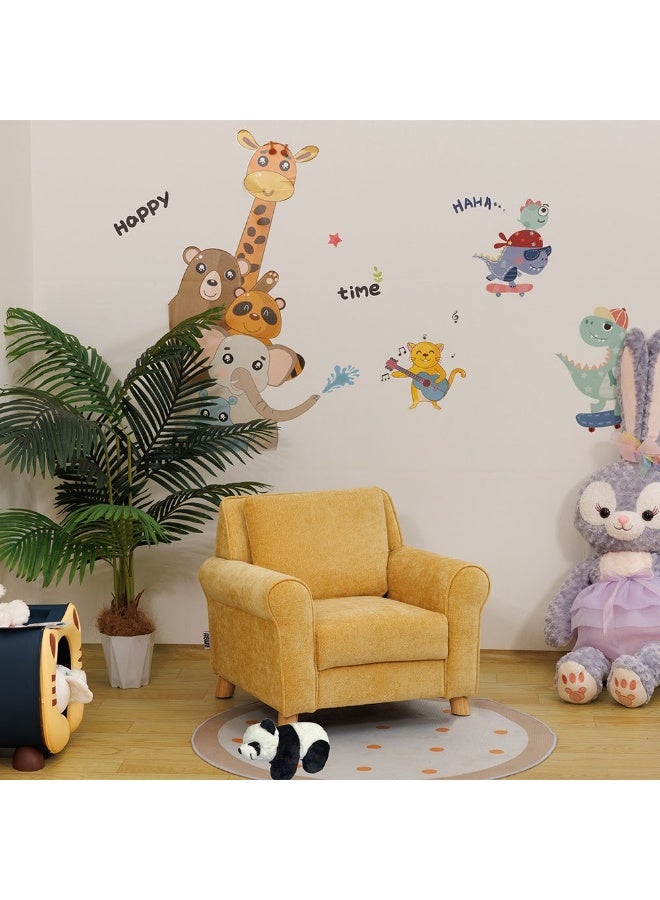 DANUBE HOME Sunny Kids Armchair, Soft Upholstered Toddler Chair, Stylish Kids Armchair For Playroom & Bedroom, Comfortable & Durable Kids Furniture  – Yellow - Image 1