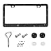 SHMZK Bling License Plate Frame Handcrafted Rhinestone License Plate Holder with Mounting Kit Sparking Diamond Stainless Steel License Plate Cover for Women Car Accessories Black - Image 2
