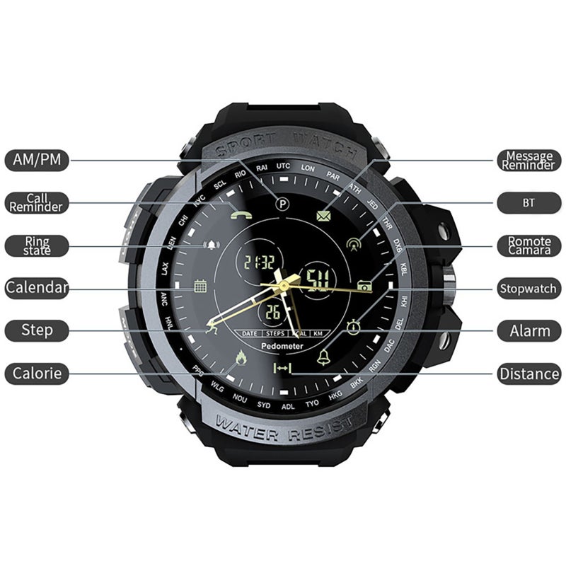 Sport Smart Watch Professional 5ATM Waterproof Call Reminder Digital Men Clock SmartWatch For ios and Android - Image 4