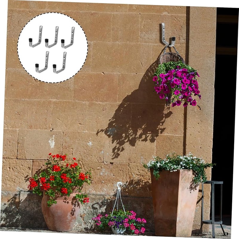 Heavy Duty Galvanized Steel Hooks 5Pcs Wall Mount Storage Hanger For Garage Household - Image 3