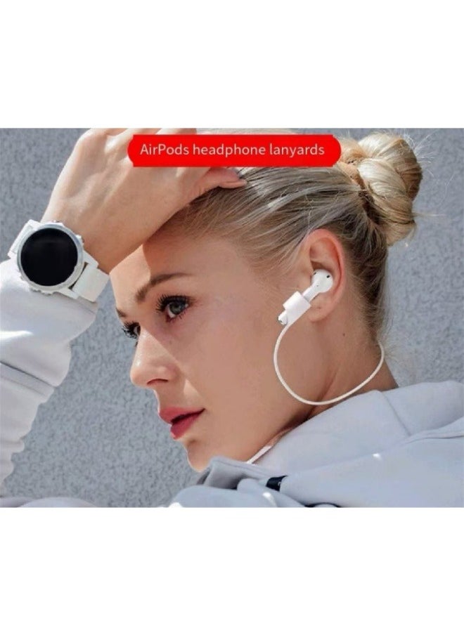 Generic - Anti-Lost Rope Magnetic Silicone Lanyard Headset Anti-Lost Line For AirPods 3/4/5 White - Image 1
