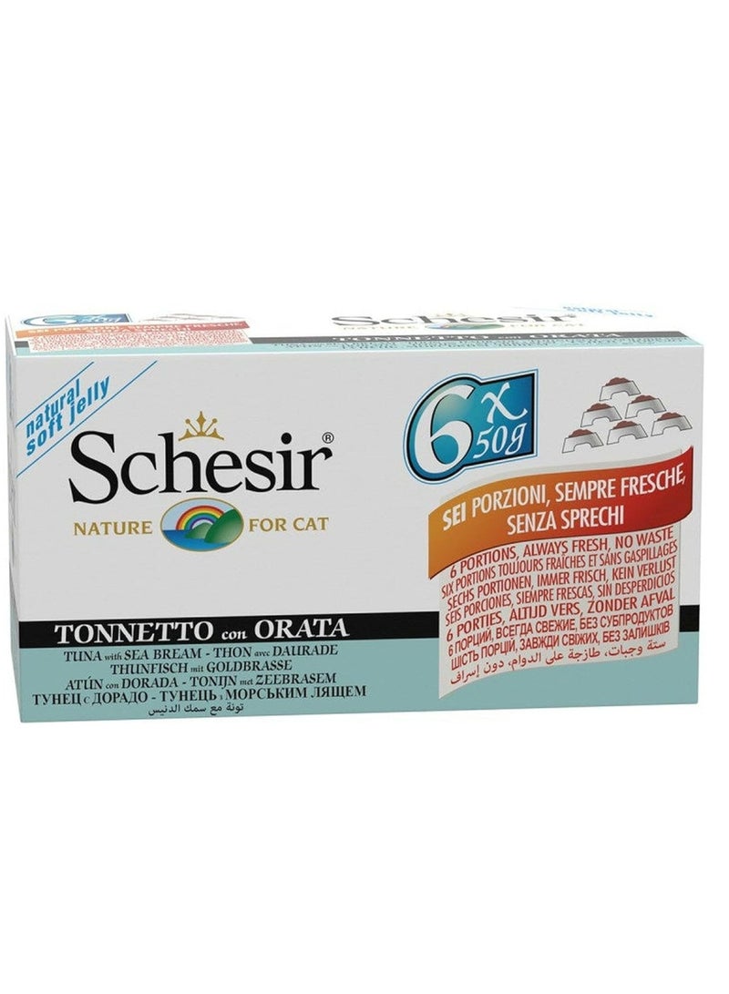 Schesir Cat Multi pack Can Tuna with Seabream-6x50g Weight - 6x50g  - Image 1