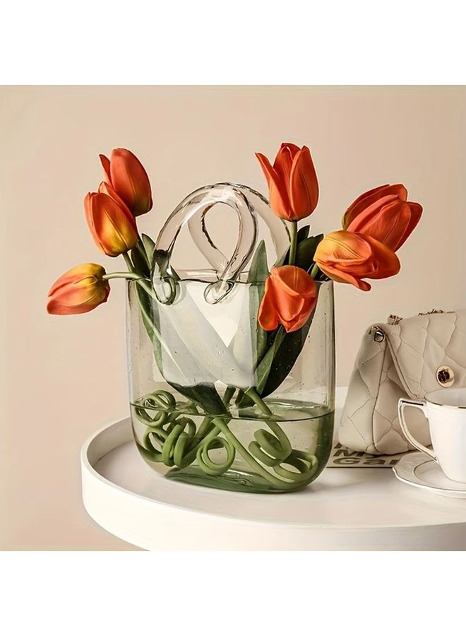 Creative Handbag Fish Tank Vase Multipurpose Aquarium Hydroponic Planter Desktop Decor - Image 5