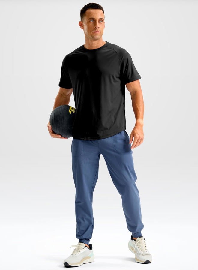 Soothfeel Mens Workout Shirts Quick Dry Athletic Running T-Shirts Short Sleeve Cooling Moisture Wicking Gym Active Tee Tops, Black, M - Image 3