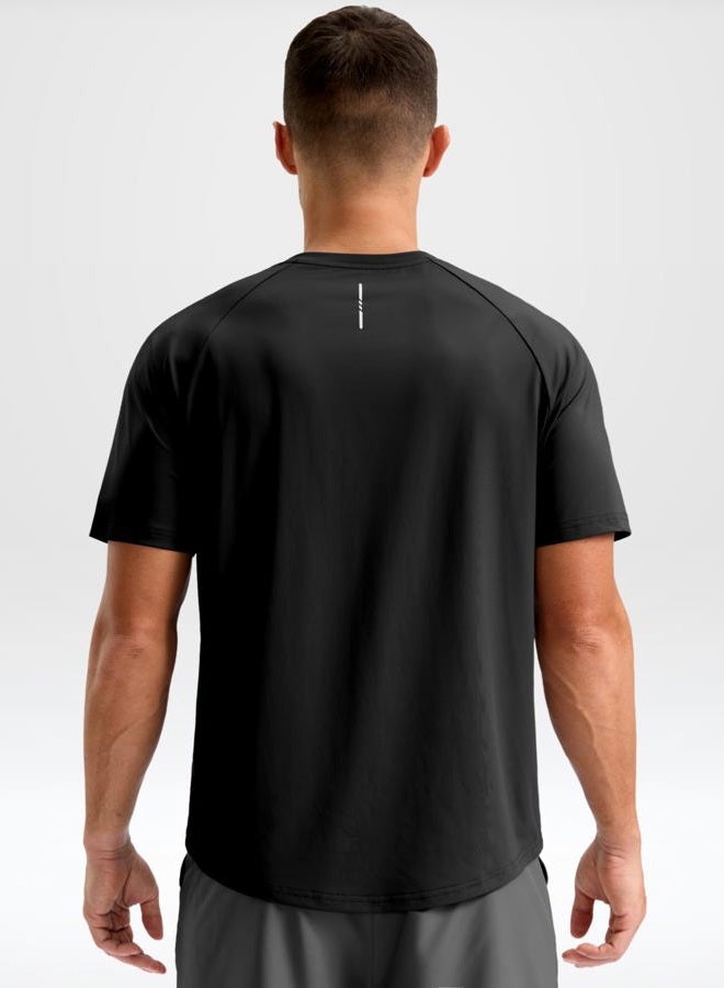 Soothfeel Mens Workout Shirts Quick Dry Athletic Running T-Shirts Short Sleeve Cooling Moisture Wicking Gym Active Tee Tops, Black, M - Image 2