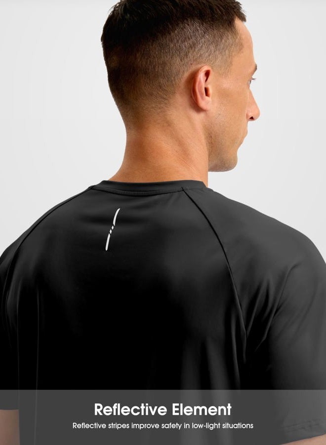 Soothfeel Mens Workout Shirts Quick Dry Athletic Running T-Shirts Short Sleeve Cooling Moisture Wicking Gym Active Tee Tops, Black, M - Image 5