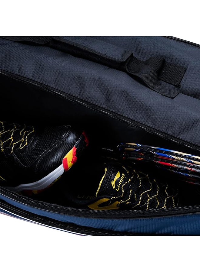 Li-Ning Panther Double Zipper Polyester Badminton Kit Bag (Black/Blue, Large)  | Stash pocket | Ample storage | Unisex - Men, Boys, Girls, Women  - Image 5
