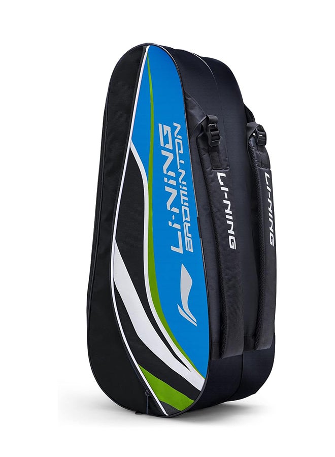 Li-Ning Panther Double Zipper Polyester Badminton Kit Bag (Black/Blue, Large)  | Stash pocket | Ample storage | Unisex - Men, Boys, Girls, Women  - Image 1