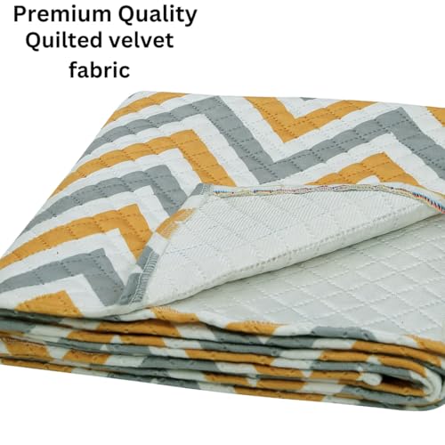 AMAZE ATTIRES Printed Sofa Seat Cover for 3 Seater with Heavy Antiskid Backing & Easily Machine Washable Sofa Seat Runner for Couch or Home Living Area - (27 x 72 Inches - 2 Piece) Yellow Zigzag - Image 4