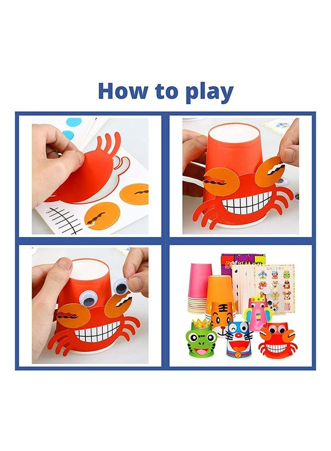 RollsTimi  Children's Handmade Paper Cup Box Diy Paper Cup Sticker Craft Kit - Image 5