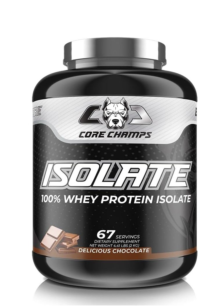 CORE CHAMPS - Core Champs Isolate 100% Whey Protein Isolate 2kg Delicious Chocolate Flavor 67 Serving - Image 1