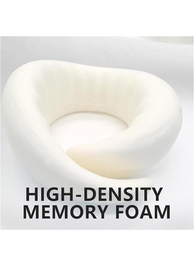 HOOKOR Pyebe Wander Plus Travel Pillow, Flyhugz Neck Pillow, Wander Plus Neck Pillow, Memory Foam Travel Pillow, Ergonomic Design Full Neck Surround Bundle Eyecover & Earplugs (Black)  - Image 4