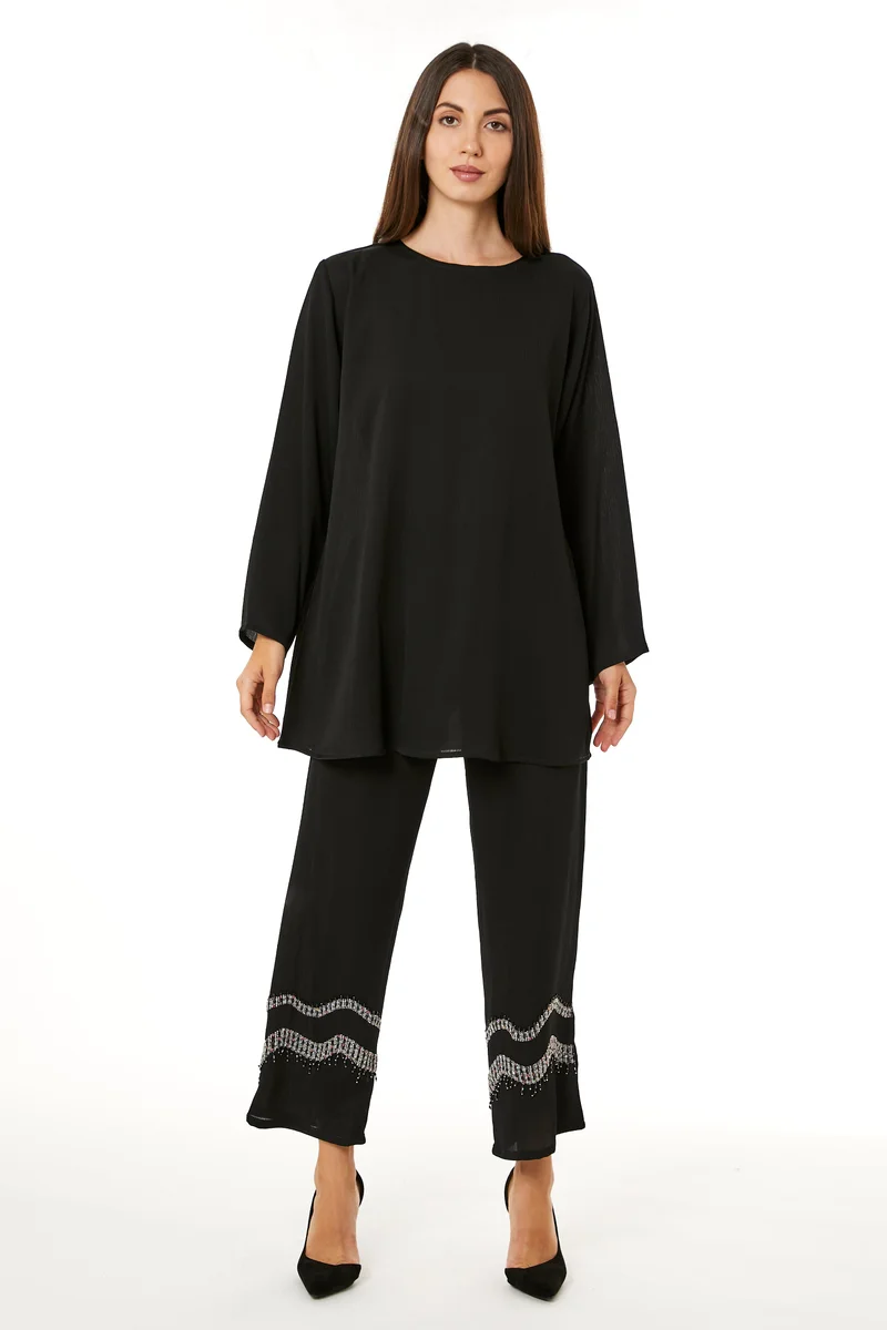 Moistreet Crew Neck Top & Pant Set