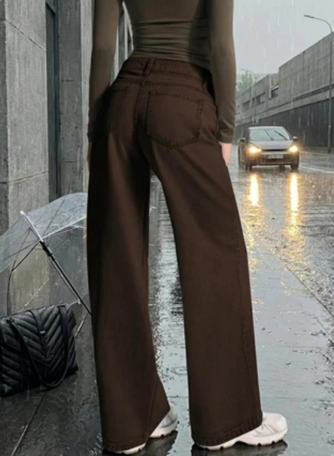 Take Two Women Solid High Rise Straight Leg Jeans - Image 3