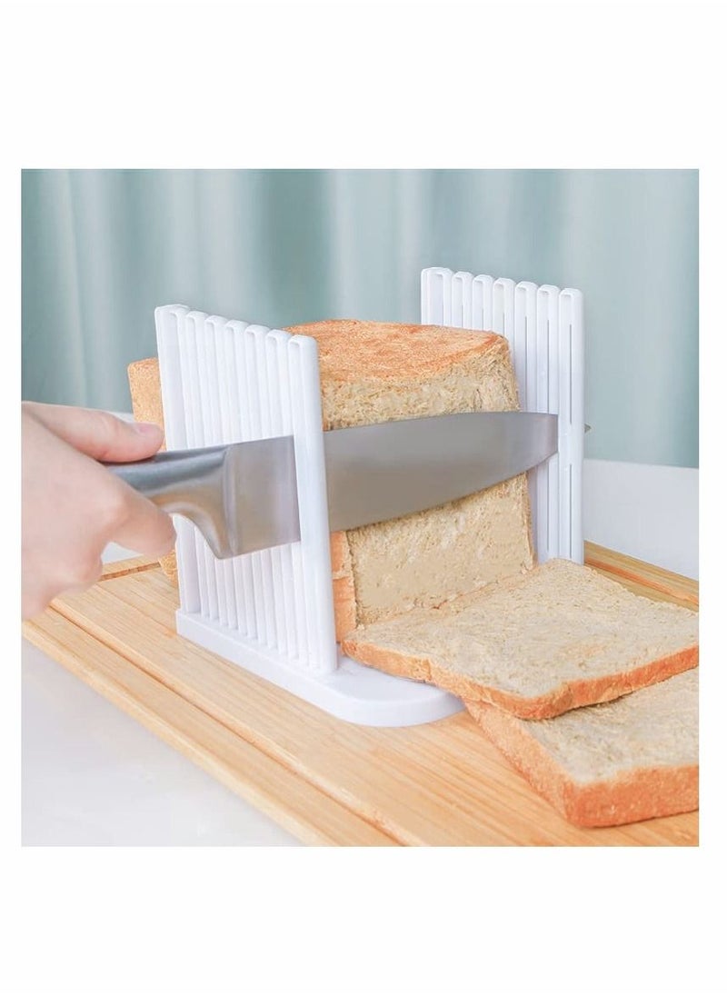 KASTWAVE - Bread Slicer for Homemade Bread, Adjustable Toast Slicing Guide, Slices Evenly Loaf Cutting Guide, Foldable Sandwich Bagel Cutter Machine, 1 Pcs - Image 1