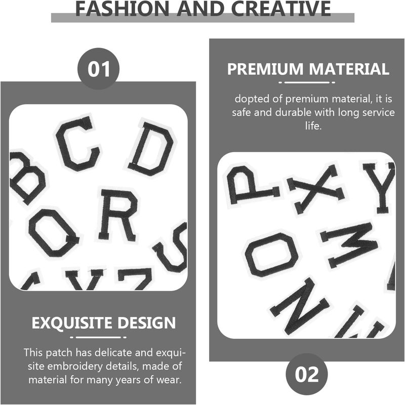 ULTECHNOVO Iron on Cloth Letter Appliques 52pcs Embroidered Alphabet Patches for Sewing Accessories DIY Clothes Decoration and Repair - Image 3