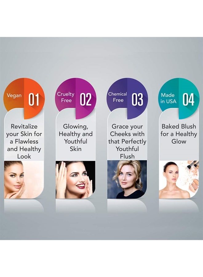 Ageless Derma Baked Mineral Makeup Healthy Blush (Peach Frost). Highlighter Makeup - Image 2